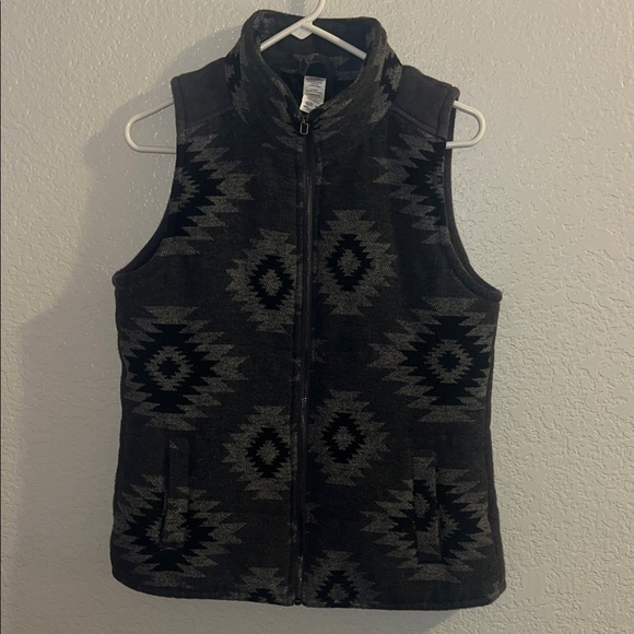 Cruel Girl Jackets & Blazers - Cruel Girl Black and Gray Patterned Vest